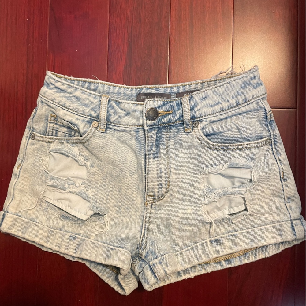 Kendall and Kylie high waist denim shorts